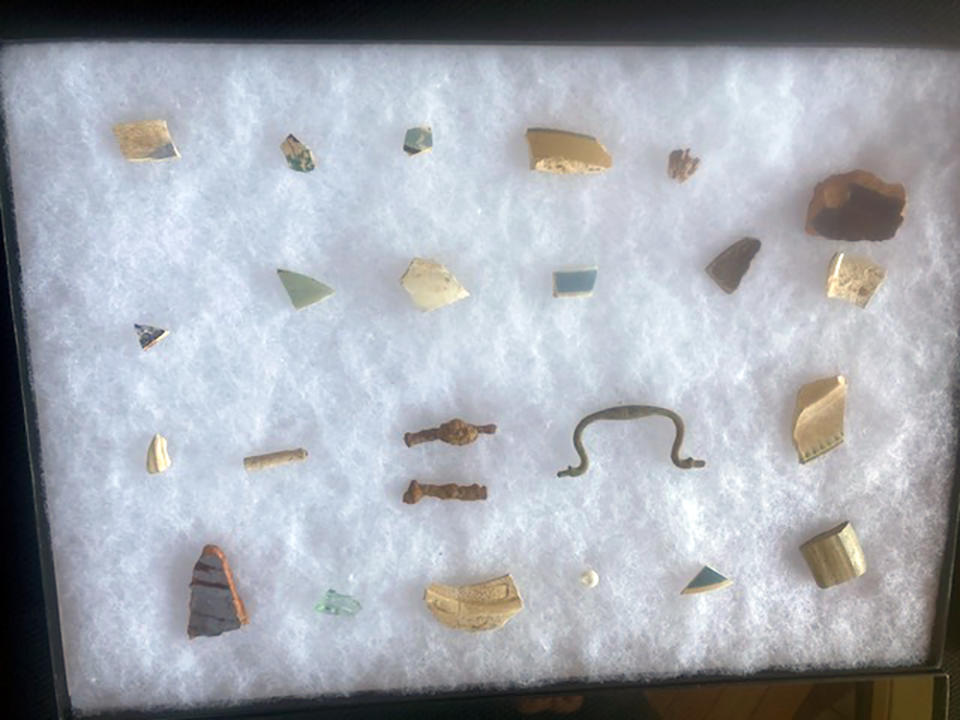 Artifacts recovered from an archaeological site in Blackwater National Wildlife Refuge that are believed to be from the early home of Harriet Tubman.  (Photo: Laury Marshall/U.S. Fish and Wildlife Service via Associated Press)