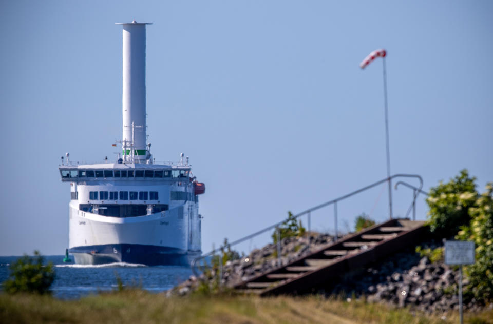 15 June 2020, Mecklenburg-Western Pomerania, Rostock: The hybrid ferry  Photo: Jens Büttner/Getty Images