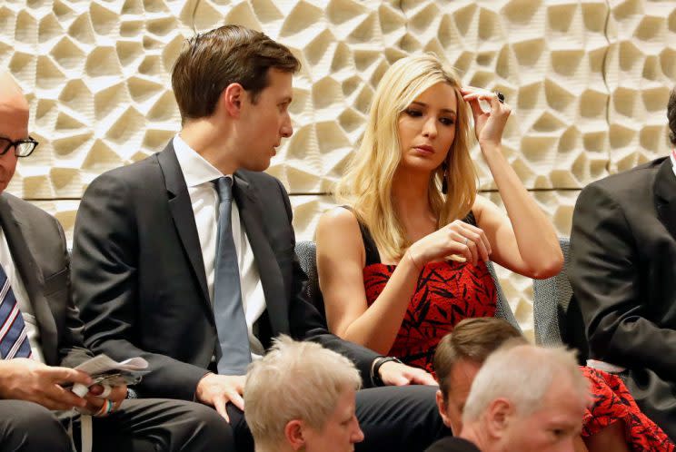 Ivanka Trump with her husband, Jared Kushner. (Photo: Felipe Trueba – Pool / Getty Images)