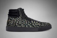 <b>YSL Malibu High-Top Sneaker</b><br><br><b> Price: </b>$745<br><br> Animal prints are hot this winter. These high-top Yves Saint Laurent leopard-print, cowhide sneakers will bring out your wild side. They sport the classic YSL logo on the sneaker's tongue and heel.