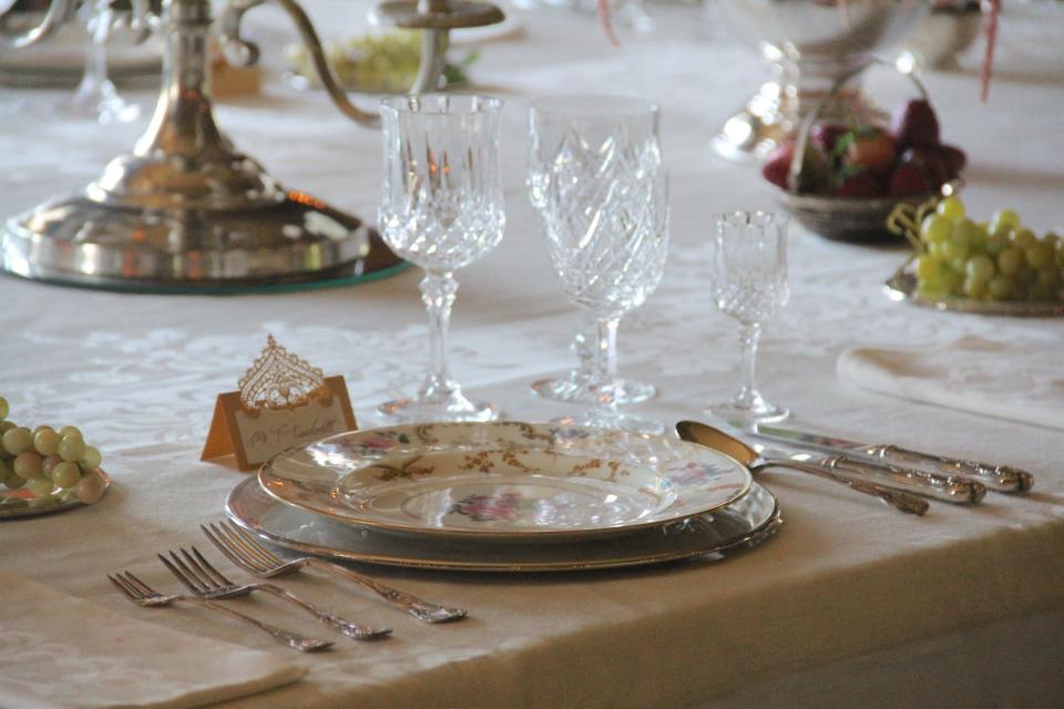 Tiffany's table settings in the dining room at Staatsburgh.