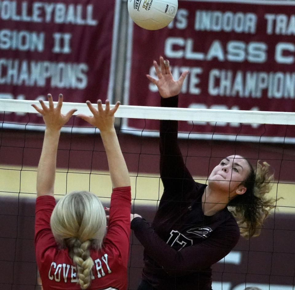 Last year Melis Kocak suffered a season-ending knee injury in the East Greenwich girls volleyball team's home opener. This season the senior is back and Thursday Kocak was instrumental in the Avengers' come-from-behind win over Coventry.