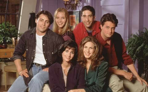 I'll be there for you: Courteney Cox (front left) and Jennifer Aniston (front right) starred in Friends together for 10 years - Credit: REUTERS/Warner Bros.Television