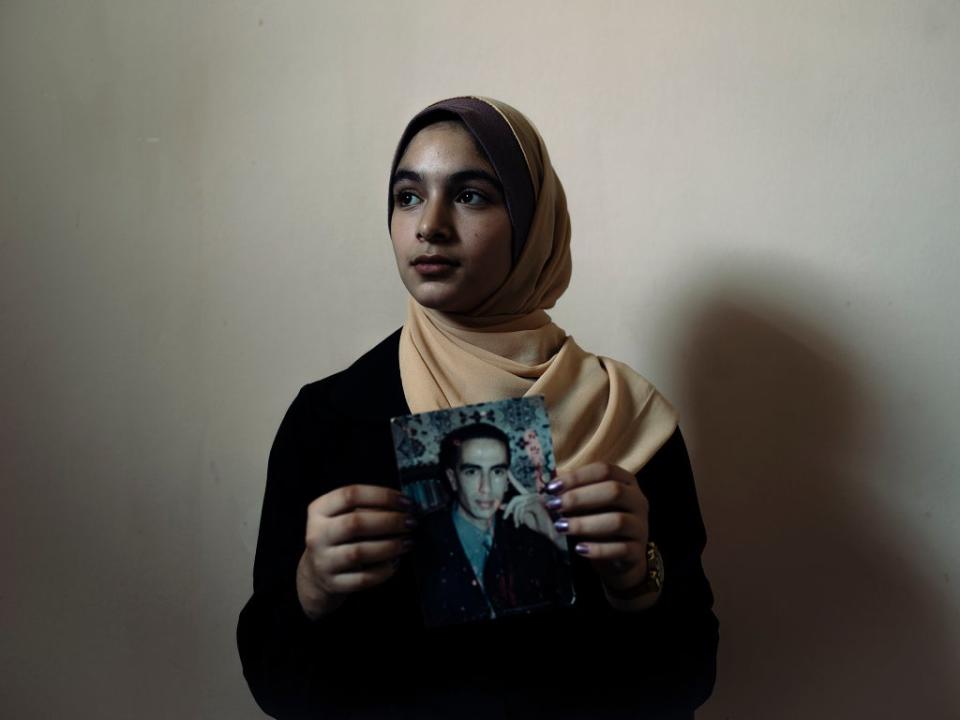 Dina, 15, struggled at school in the wake of her father’s death, but the Wajd programme for fatherless and orphaned in Gaza assisted in providing extra lessons (Paddy Dowling/Qatar Fund For Development)