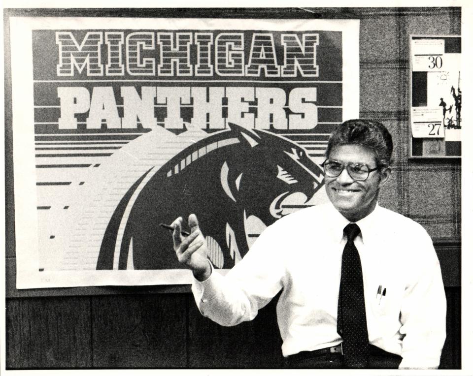 Arena football team Michigan Panthers general manager Vince Lombardi says they are not a threat to the NFL. He says the salaries or quality of the football will not compete with the NFL even in two to three years time.