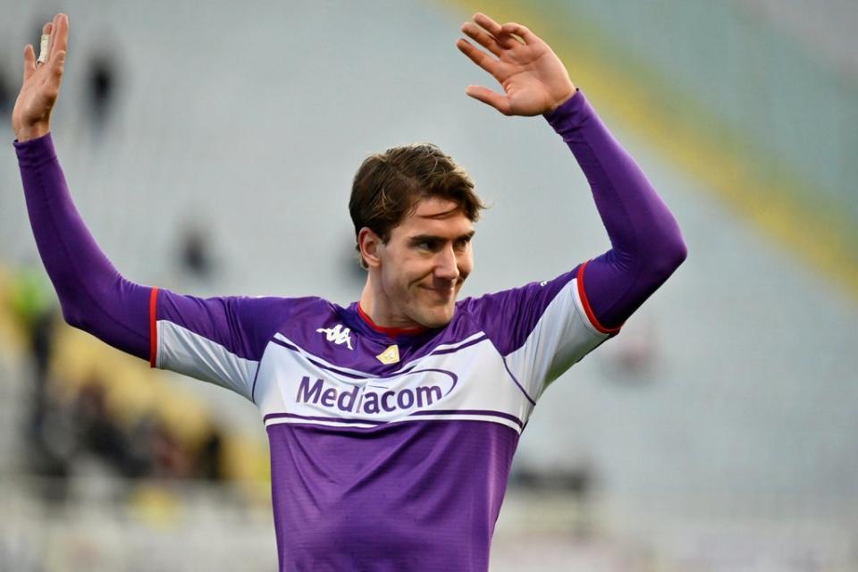 History eluded Fiorentina’s Dusan Vlahovic on Wednesday (Massimo Paolone/AP) (AP)