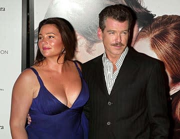 Keely Shaye Smith and Pierce Brosnan at the New York premiere of New Line's Laws of Attraction