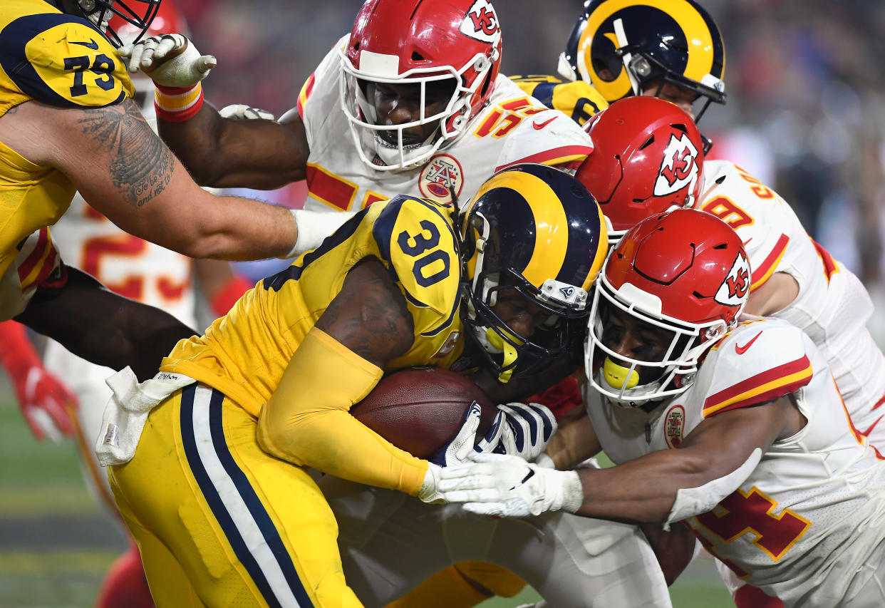 The Chiefs defense wasn’t ready for many parts of the Rams offense, but it seemed ready for Todd Gurley. (Getty Images)