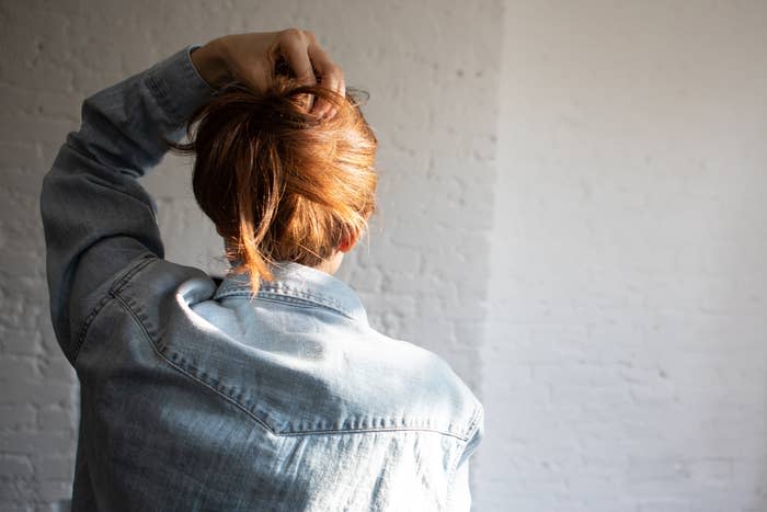 The back of a young woman's head