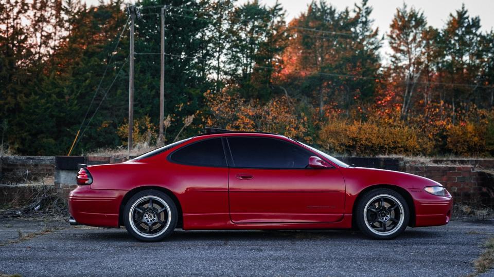 Tyler Pitman's rear-wheel-drive, V8-swapped 1999 Pontiac Grand Prix, side profile