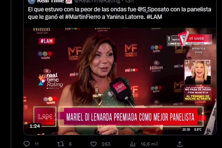 El Chino Darín defendió a Mariel Di Lenarda (Foto: Twitter)