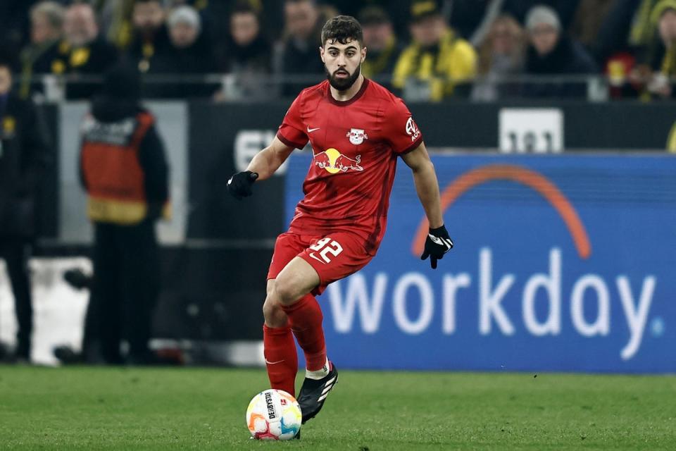 Josko Gvardiol of Leipzig runs with the ball (Getty Images)