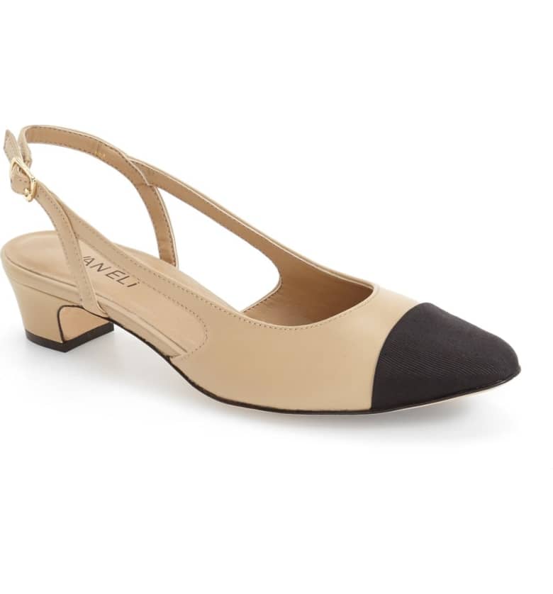 Cap Toe Slingback Pumps