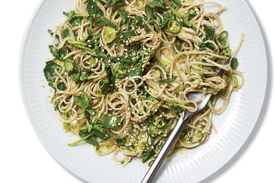 Soba with Green Chile Pesto