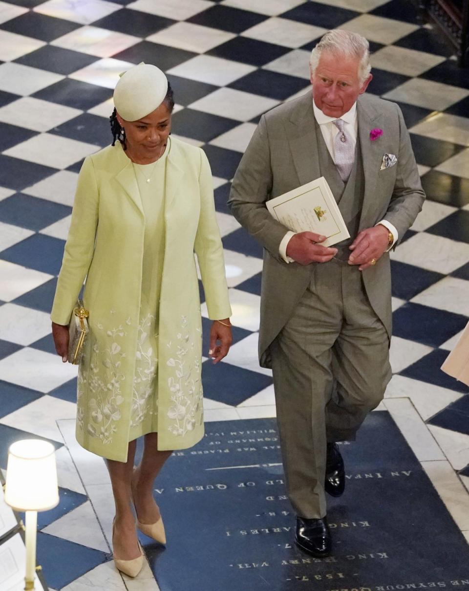 Charles with Doria Ragland, Meghan's mother, at the Royal Wedding in 2018 (Getty Images)