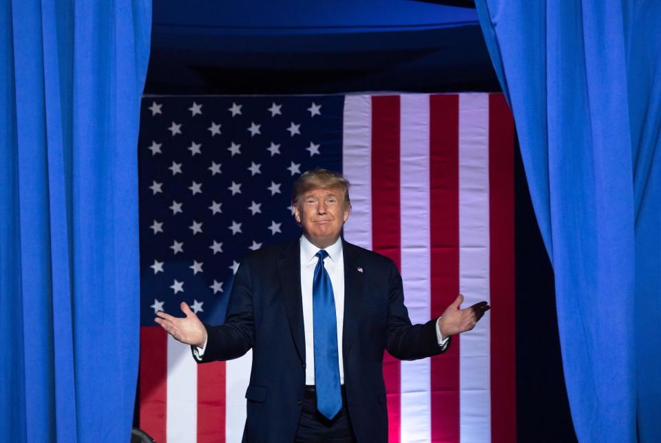 President Donald Trump at a rally in Milwaukee on Jan. 14, 2020.
