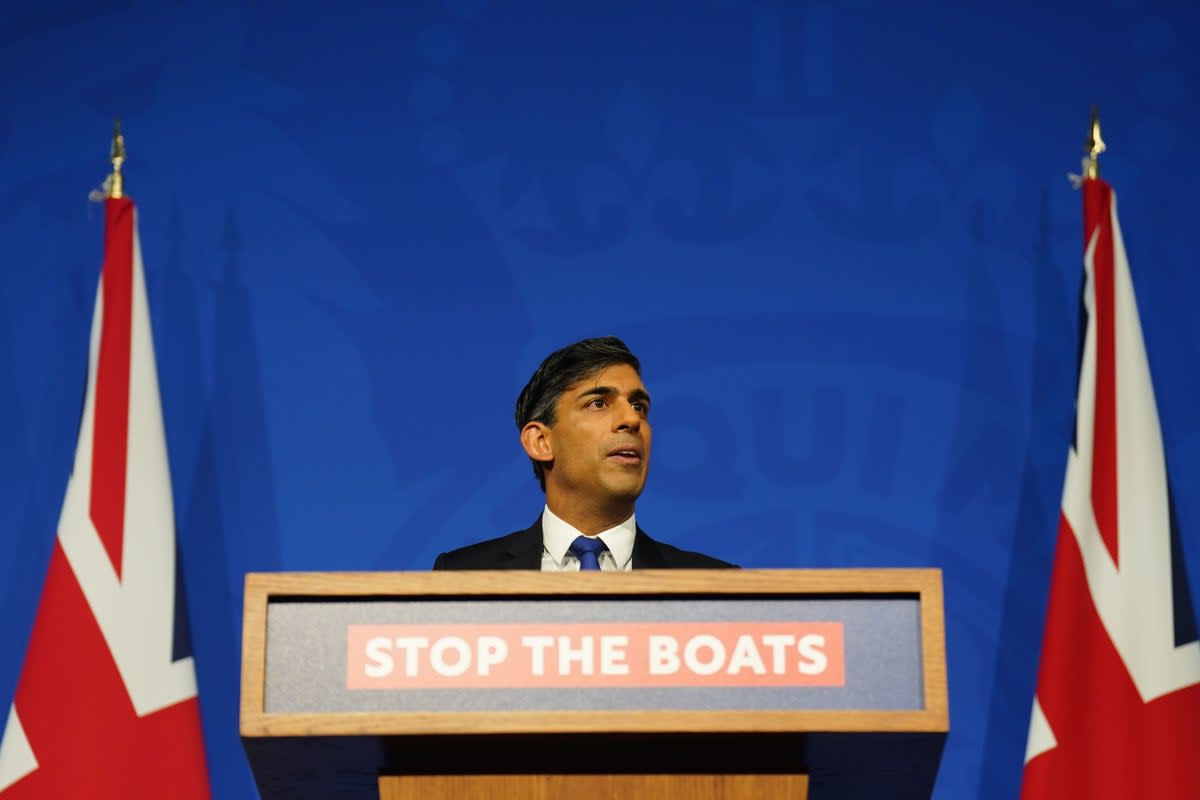 Rishi Sunak made his pledge to ‘stop the boats’ one of his five priorities for last year (PA Wire)