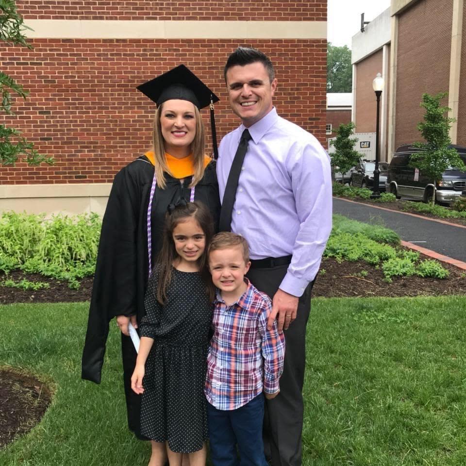 Retired Green Beret Luis Howk, his late wife Sydney, and their two children. 