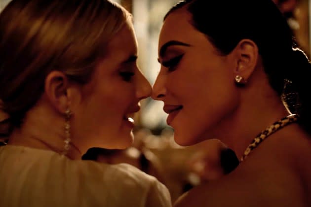 Emma Roberts and Kim Kardashian in 'American Horror Story: Delicate Part Two' trailer. - Credit: youtube