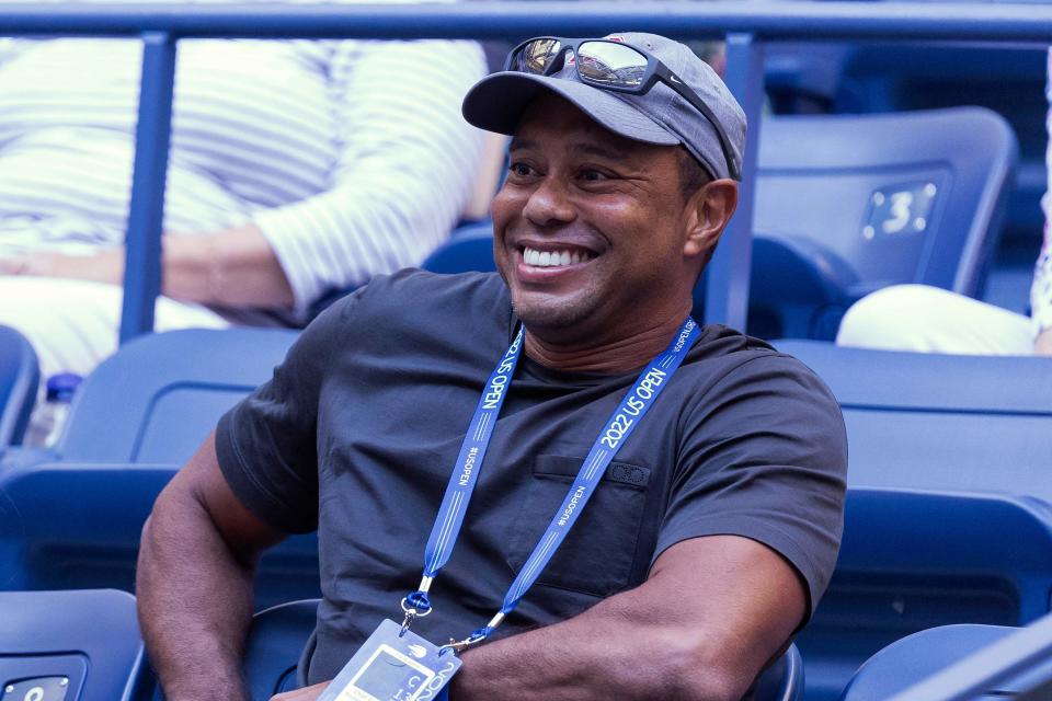 Tiger Woods was in attendance for Serena Williams' second-round match at the U.S. Open.