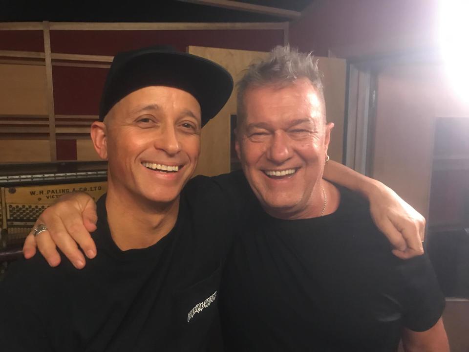 On set with Jimmy Barnes