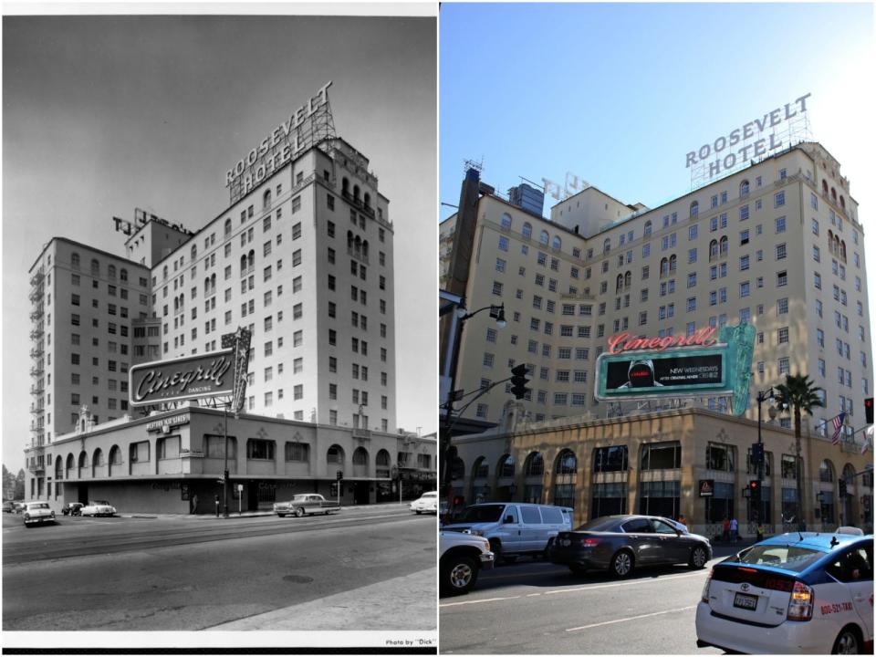 The Hollywood Roosevelt then and now.