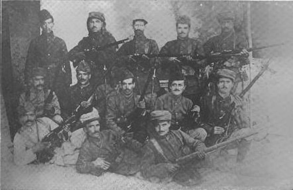 Armenian freedom fighters at Musa Dagh in 1915. <a href="https://en.wikipedia.org/wiki/File:Musadagh.jpg" rel="nofollow noopener" target="_blank" data-ylk="slk:The New Armenia Publishing Company via Wikimedia Commons;elm:context_link;itc:0;sec:content-canvas" class="link ">The New Armenia Publishing Company via Wikimedia Commons</a>