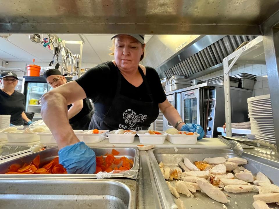 Michelle Gibson, one of the staff members in the kitchen at Kinkora Regional High School, has been with the P.E.I. School Food Program since it launched as a pilot project in 2020.