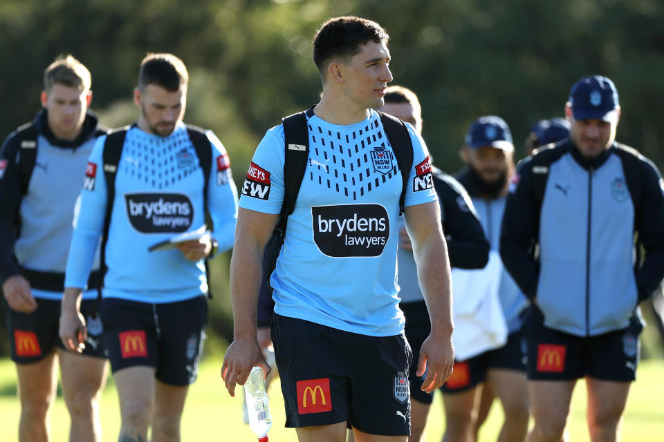 Victor Radley, pictured here in State of Origin camp with NSW.