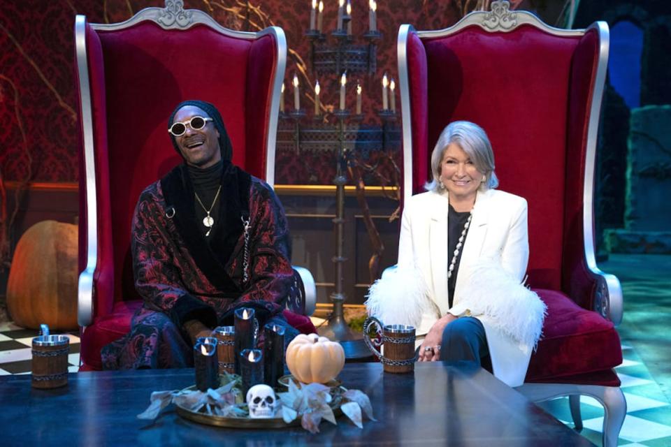 <div class="inline-image__caption"><p>Snoop Dogg and Martha Stewart in <em>Snoop and Martha's Very Tasty Halloween</em></p></div> <div class="inline-image__credit">Peacock</div>