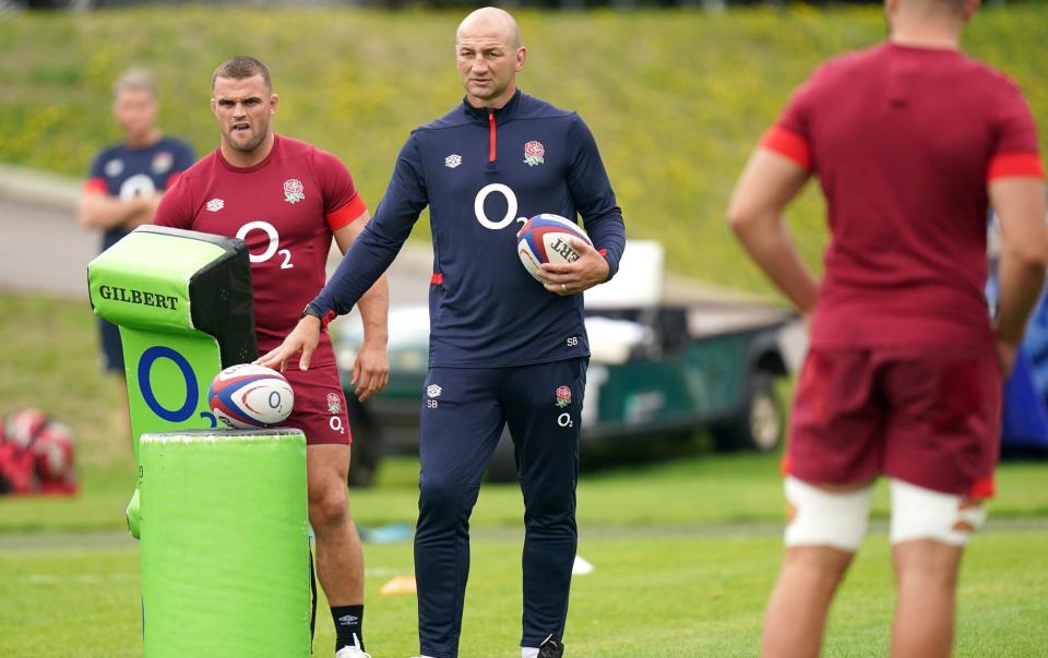 Steve Borthwick (second from right) - Tom Harrison: 'My dyslexia helps me fix England’s scrum problems'