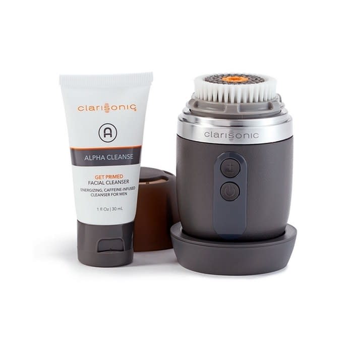 <p><em>Clarisonic Alpha Fit Men's Cleansing System, $219, available at <a rel="nofollow noopener" href="http://www.dillards.com/p/Clarisonic-Alpha-Fit-Mens-Cleansing-System/505580274?mbid=synd_yahoobeauty%20" target="_blank" data-ylk="slk:dillards.com;elm:context_link;itc:0;sec:content-canvas" class="link ">dillards.com</a></em></p>