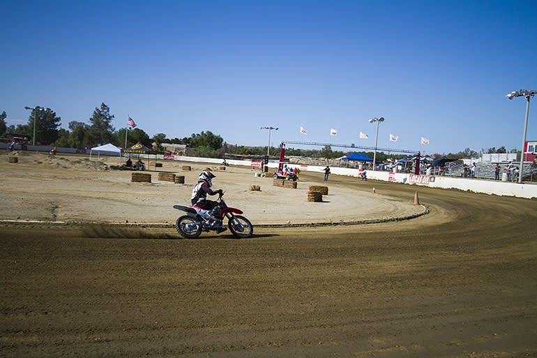 This is Tommy on the Honda CRF125F during practice.