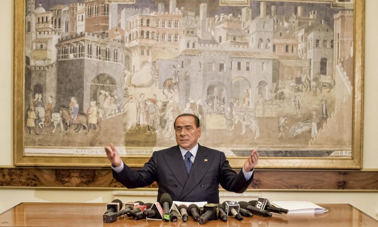 <span>Silvio Berlusconi during a press conference at Palazzo Grazioli in 2013. The late politician held his important meetings there – as well as his ‘bunga bunga’ sex parties.</span><span>Photograph: Stefano Montesi/Demotix/Corbis</span>