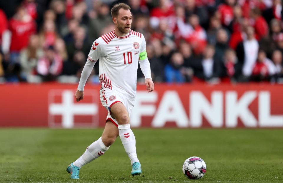 Eriksen in action at the Parken Stadium in 2022, when Denmark played Serbia (Getty Images)