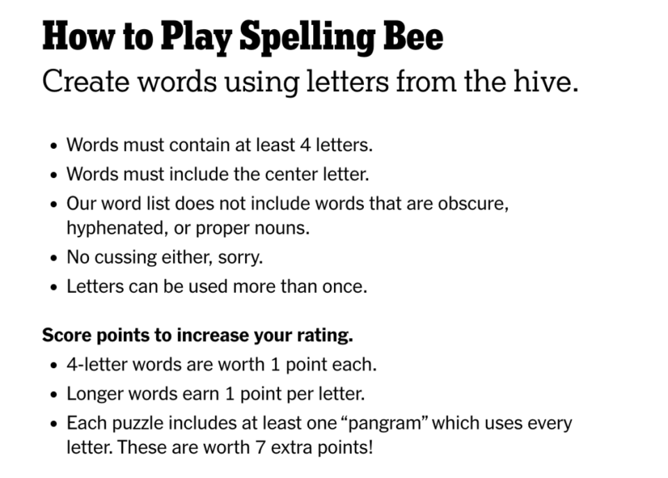 <em>How to play Spelling Bee</em><p>The New York Times</p>