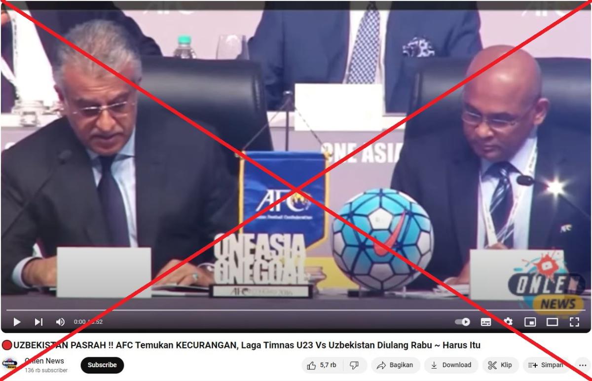 Indonesia mengklaim 'pemutaran ulang pertandingan' yang salah setelah kekalahan Piala Asia dari Uzbekistan