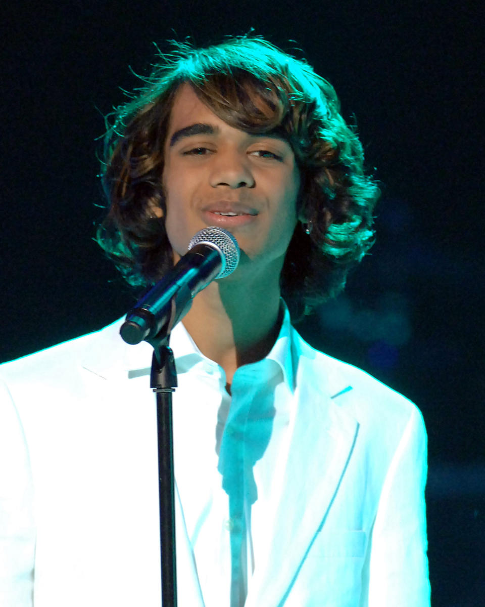 Top 7 Finalist Sanjaya Malakar, 17, from Federal Way, WA performing "Ooo Baby Baby" (Photo by Lester Cohen/WireImage)