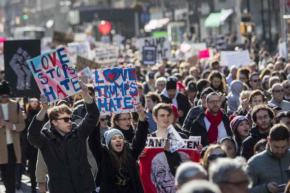 Tens of thousands protest Trump’s election victory