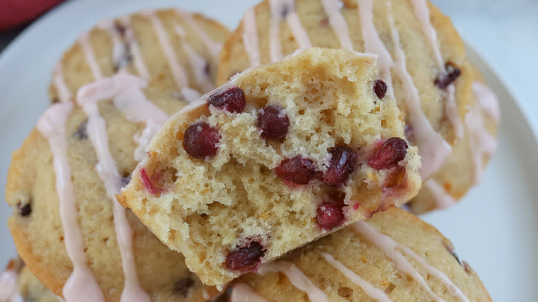 muffin with pomegranate arils