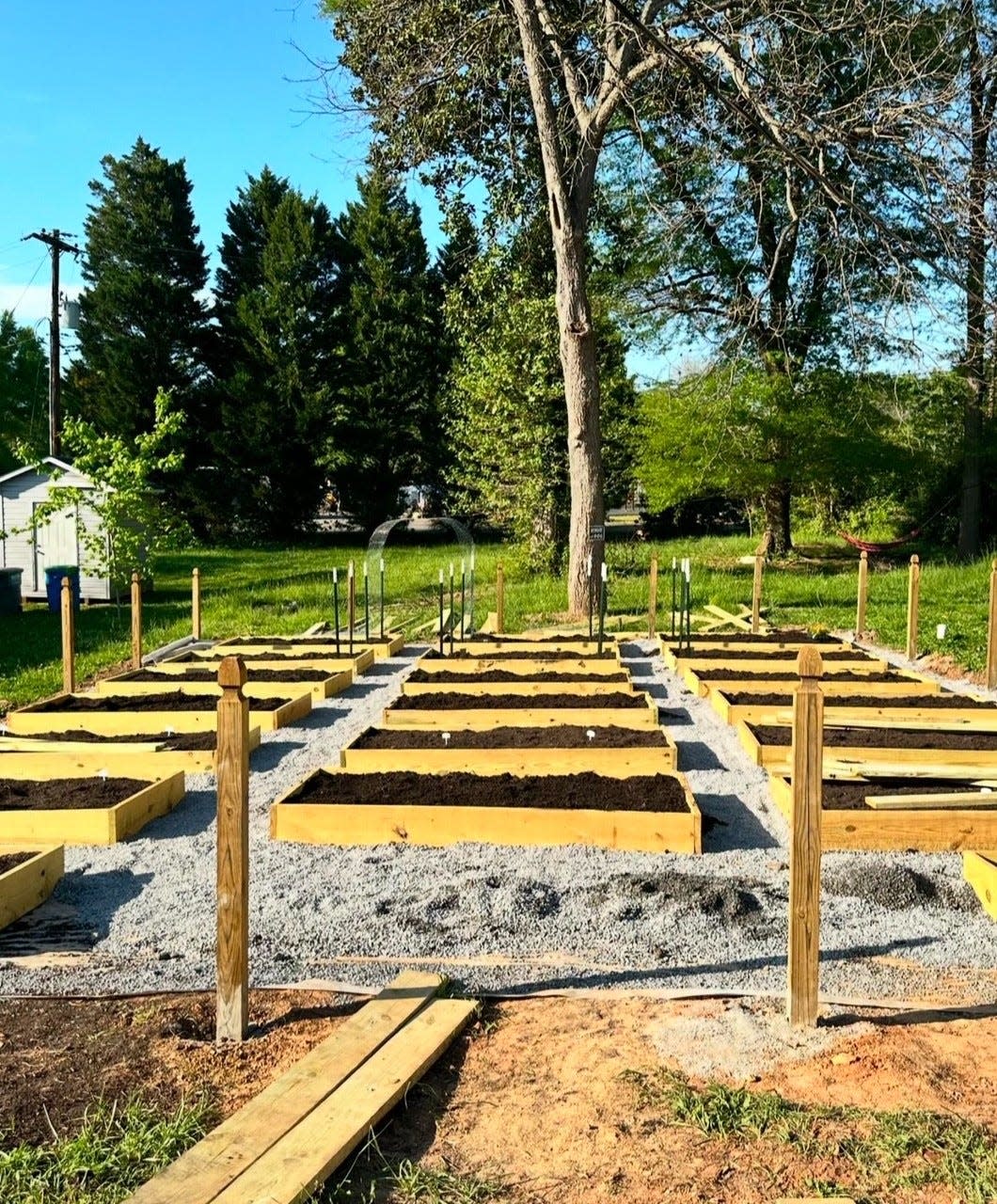 The Giving Garden, located at 310 Todd St. in Belmont, in its beginning stages.