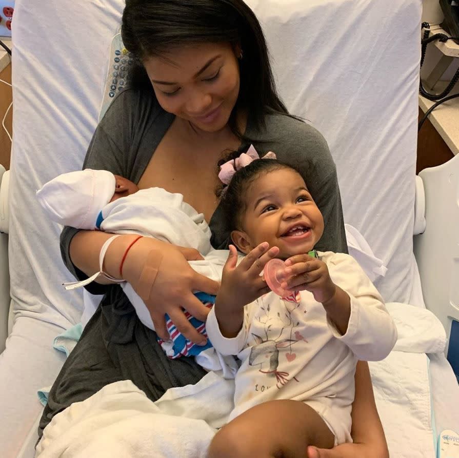 Chanel Iman is now a proud mother of two! The model welcomed her second daughter, Cassie Snow, with husband Sterling Shepard on Dec. 17, 2019. “This is Love @cassiesnowshepard @caliclayshepard,” Iman captioned an adorable photo of herself cradling baby Cassie and her oldest daughter, one-year-old Cali, in her hospital bed.