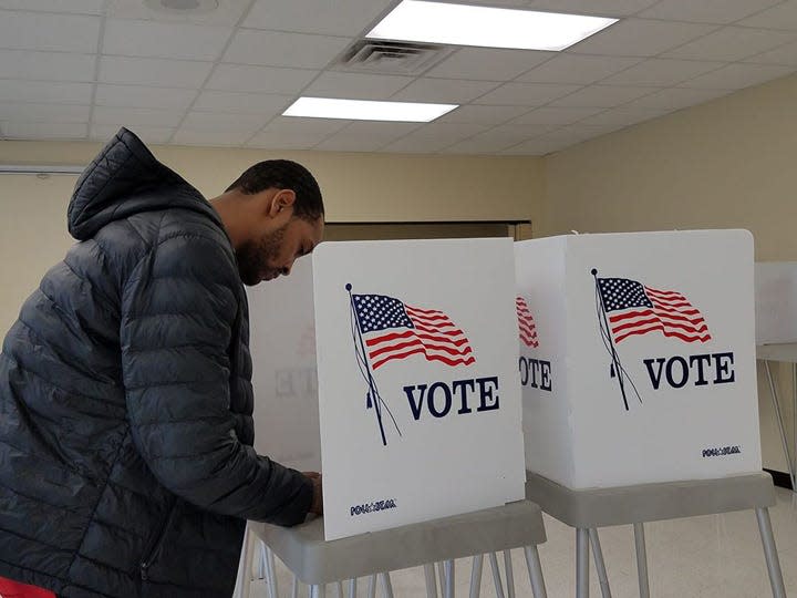 Anton Brown of Jacksonville votes during the last primary elections in 2020.