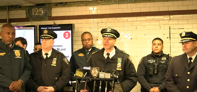 New York Police Department Chief of Patrol John Chell, on March 25, 2024, announces a new transit initiative, dubbed “Operation Fare Play,” to ramp up already increased police presence underground following a series of violent high-profile crimes there.