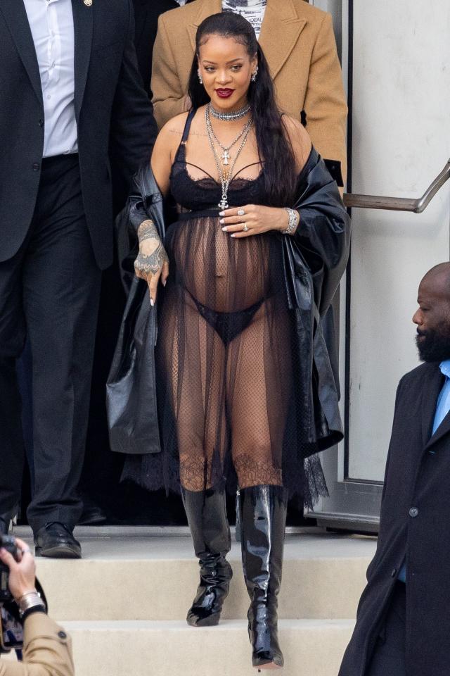 Rihanna Continues to Rihanna-fy Maternity Dressing in a Head-to-Toe  Shredded Look - Fashionista