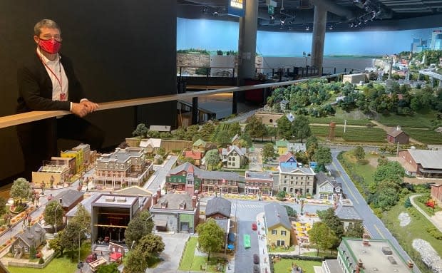 John Phillipson, general manager of Little Canada, stands near one of the displays at the new tourist destination set to open in Toronto this summer. 