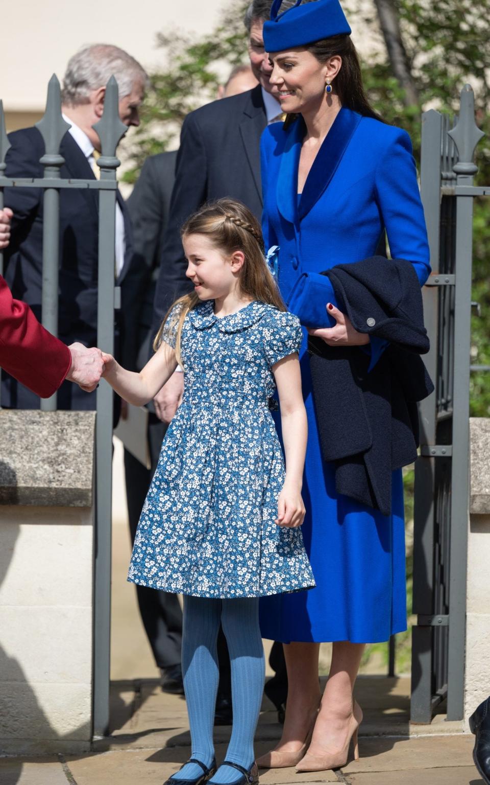 The Princess of Wales and Princess Charlotte leave St George's chapel - Getty
