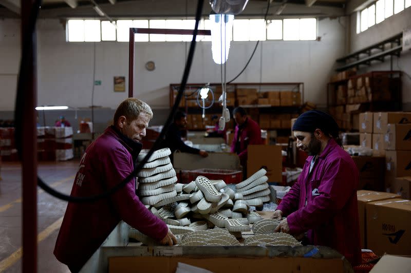 Alkan shoe sole manufacturer workers at Antakya Organize Sanayi Bolgesi industrial complex