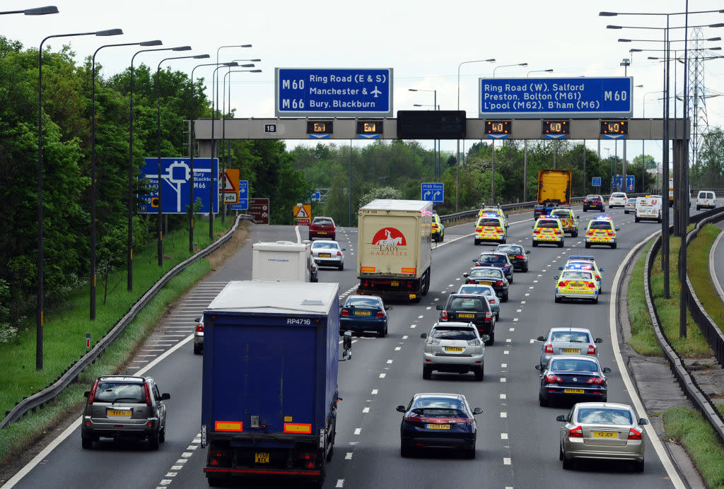 A woman gave birth to a baby boy on the M60 (Picture: AFP/Getty)