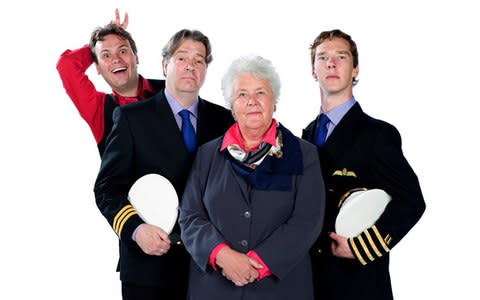 Cabin Pressure: (from left) John Finnemore, Roger Allam, Stephanie Cole, Benedict Cumberbatch